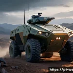 무인 지상 전투 차량 연구 - A futuristic unmanned ground combat vehicle equipped with advanced artificial intelligence systems, ...