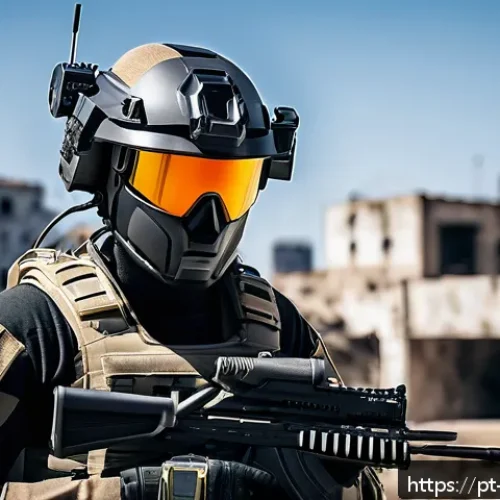 보병 전투 장비 최신 기술 - A modern soldier equipped with lightweight robotic exoskeleton gear, carrying heavy tactical equipme...