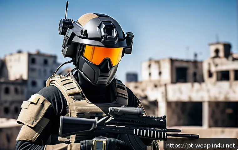 보병 전투 장비 최신 기술 - A modern soldier equipped with lightweight robotic exoskeleton gear, carrying heavy tactical equipme...